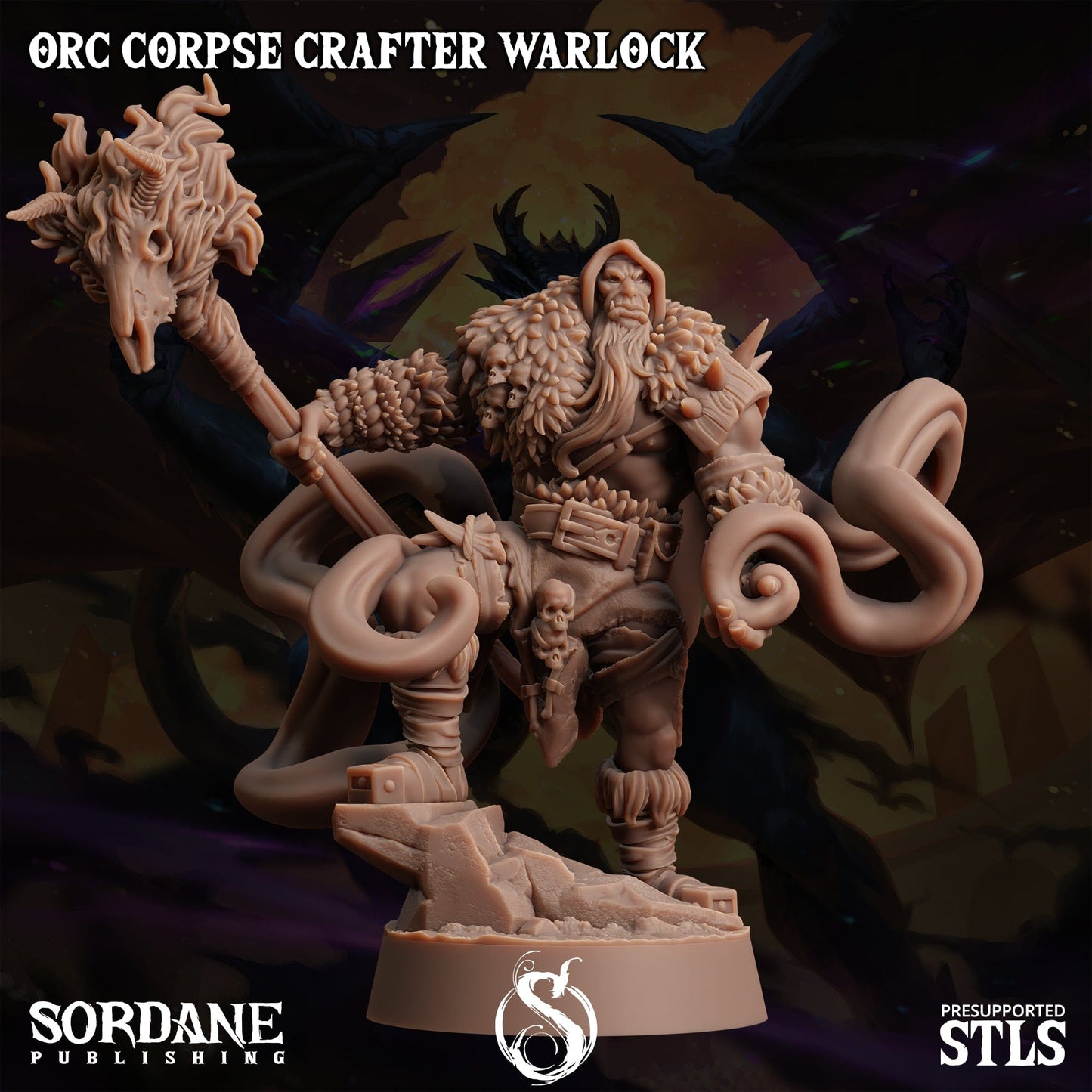 3D Printed Sordane Publishing Orc Corpse Crafter Warlock Monster Mayhem II 28 32mm D&D - 3D Printing Boss 