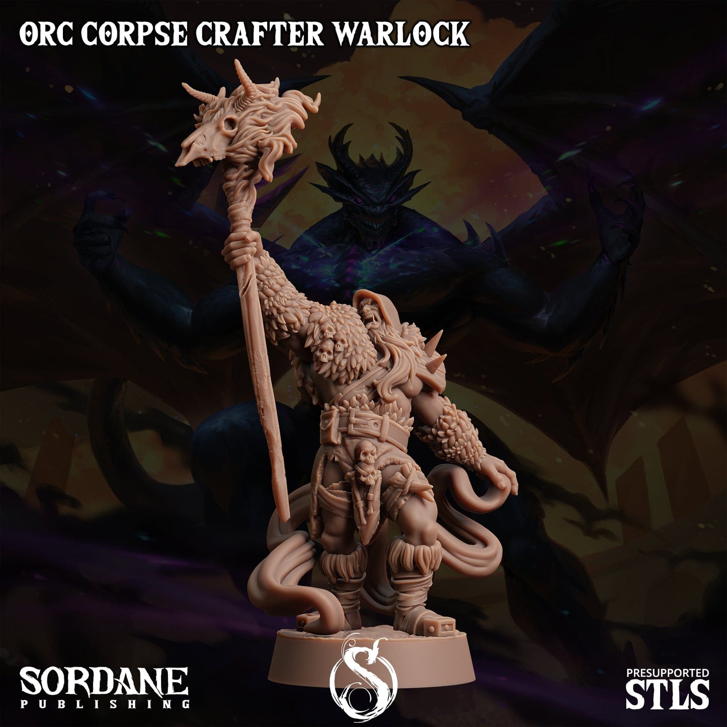 3D Printed Sordane Publishing Orc Corpse Crafter Warlock Monster Mayhem II 28 32mm D&D - 3D Printing Boss 