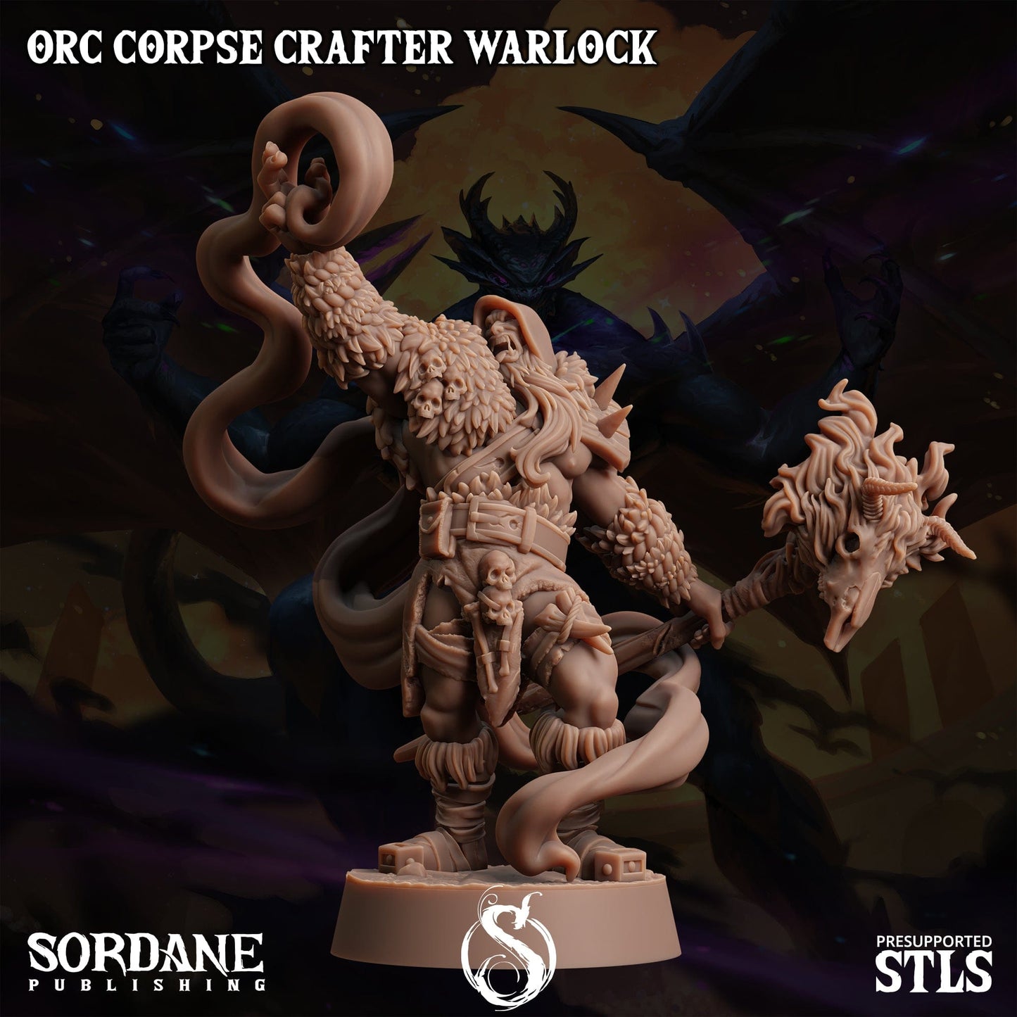 3D Printed Sordane Publishing Orc Corpse Crafter Warlock Monster Mayhem II 28 32mm D&D - 3D Printing Boss 