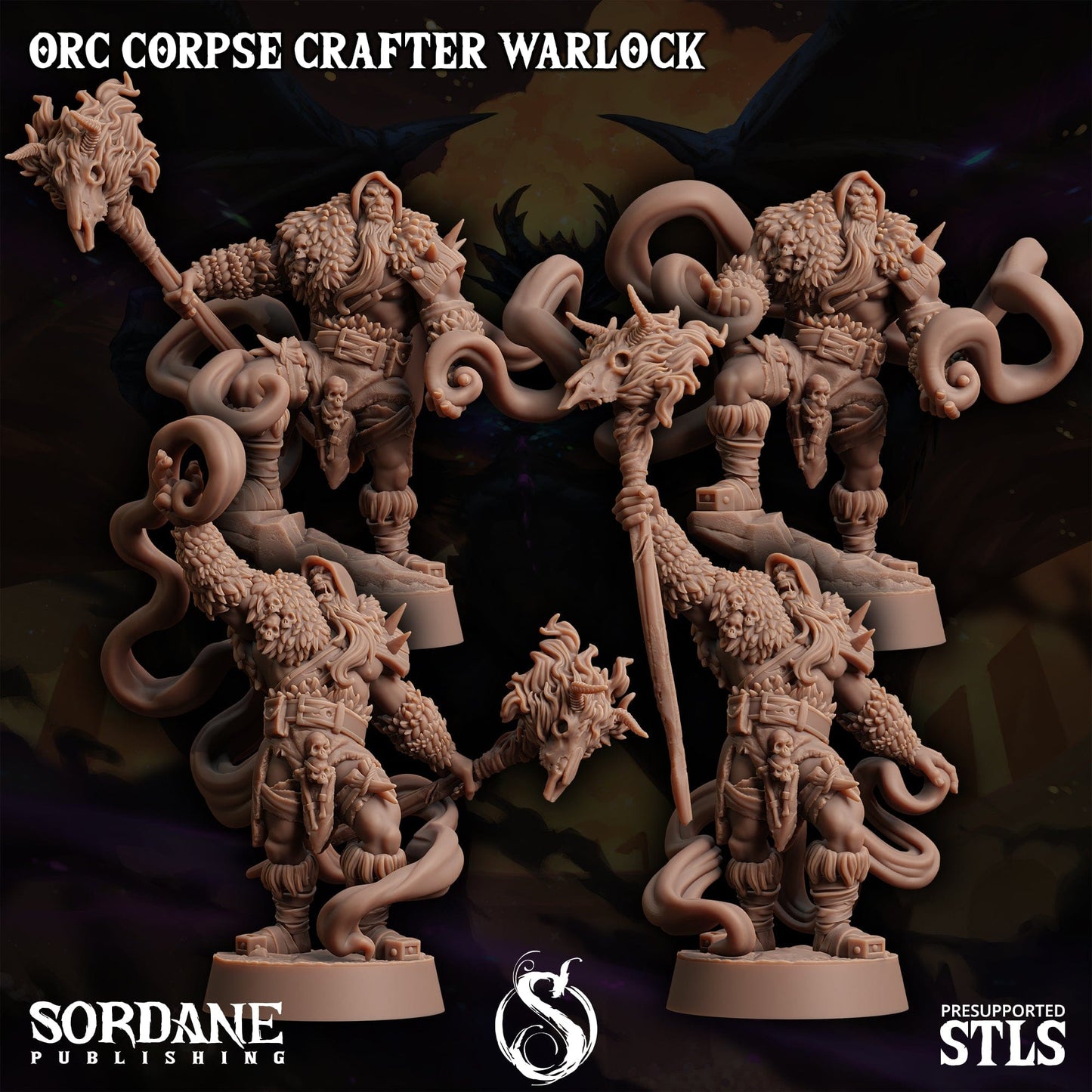 3D Printed Sordane Publishing Orc Corpse Crafter Warlock Monster Mayhem II 28 32mm D&D - 3D Printing Boss 