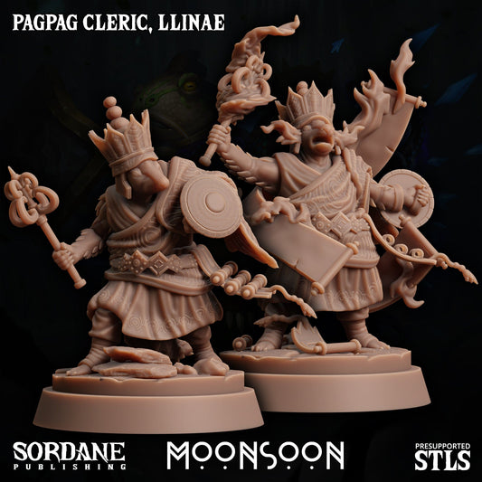 3D Printed Sordane Publishing Pagpag Cleric, Llinae Moonsoon 28 32mm D&D - 3D Printing Boss 