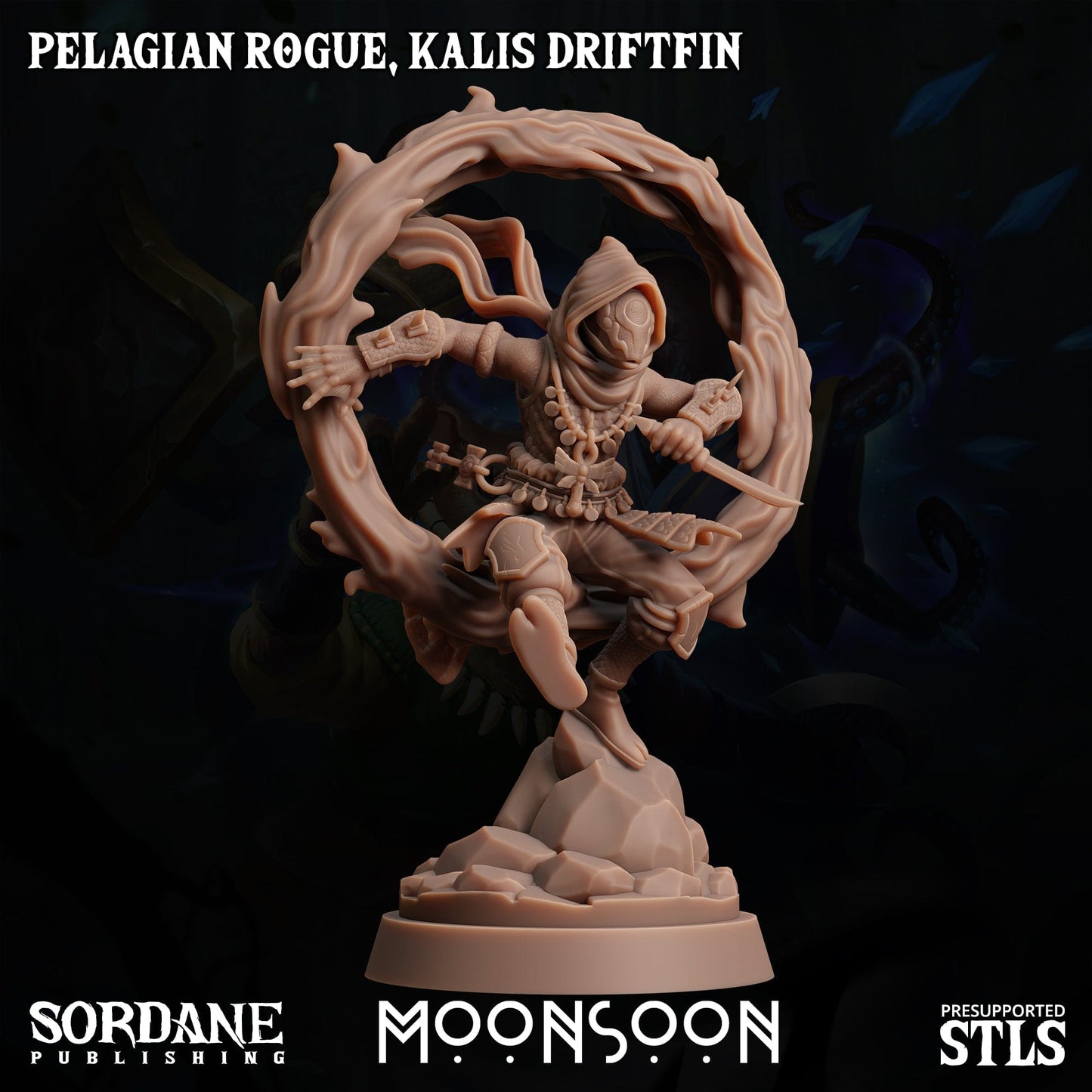 3D Printed Sordane Publishing Pelagian Rogue Kalis Driftfin 28 32mm D&D - 3D Printing Boss 