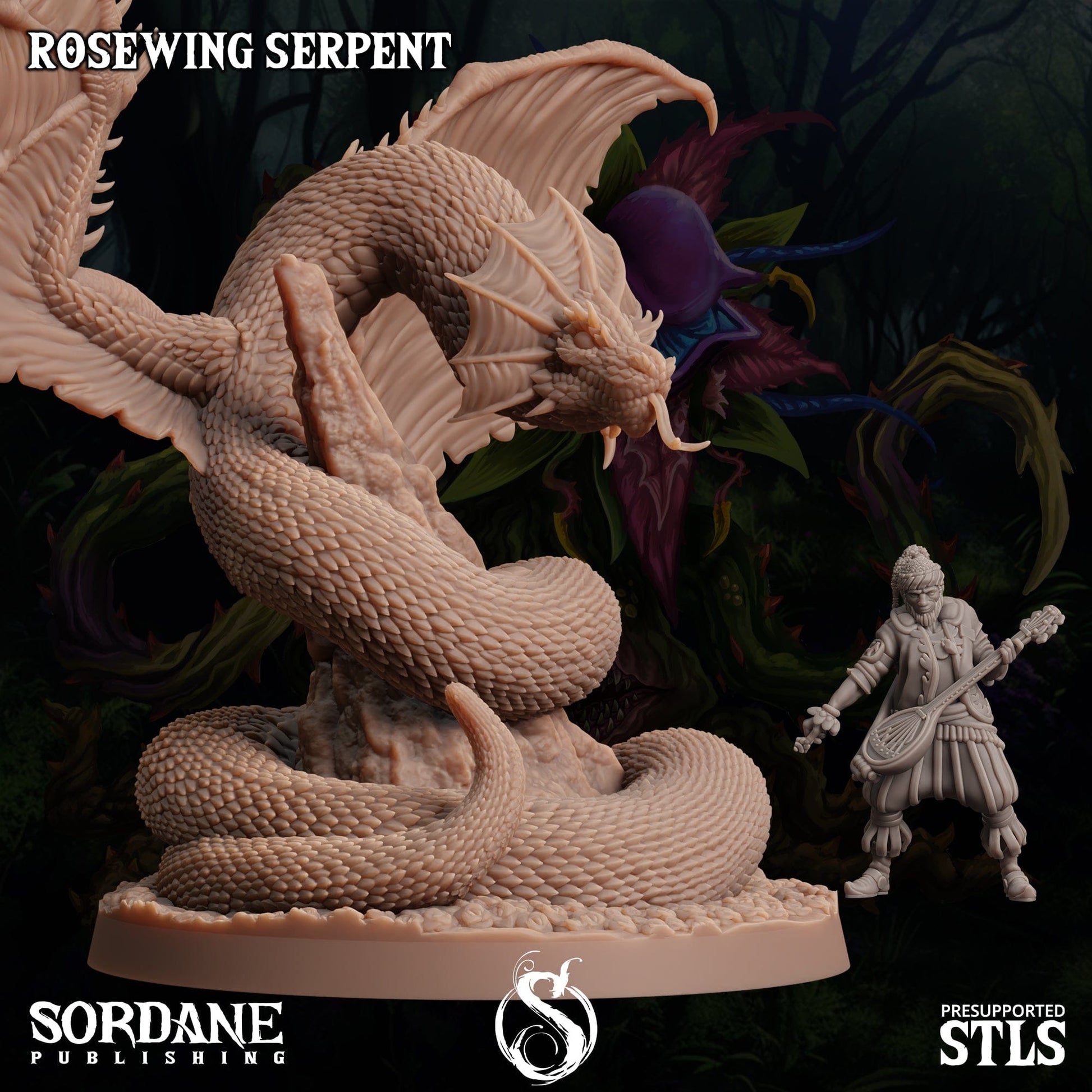 3D Printed Sordane Publishing Rosewing Serpent Cupid's Embrace Set 28 32mm D&D - 3D Printing Boss 