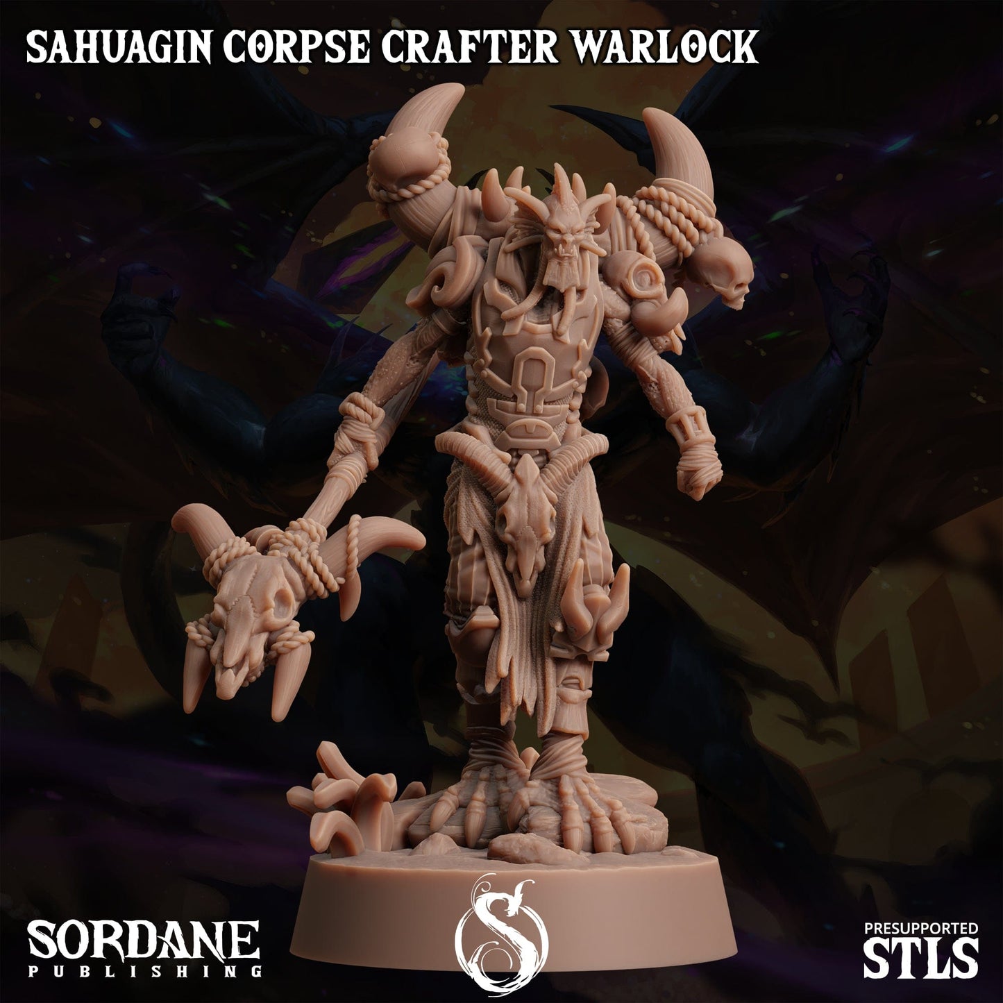 3D Printed Sordane Publishing Sahuagin Corpse Crafter Warlock Monster Mayhem II 28 32mm D&D - 3D Printing Boss 