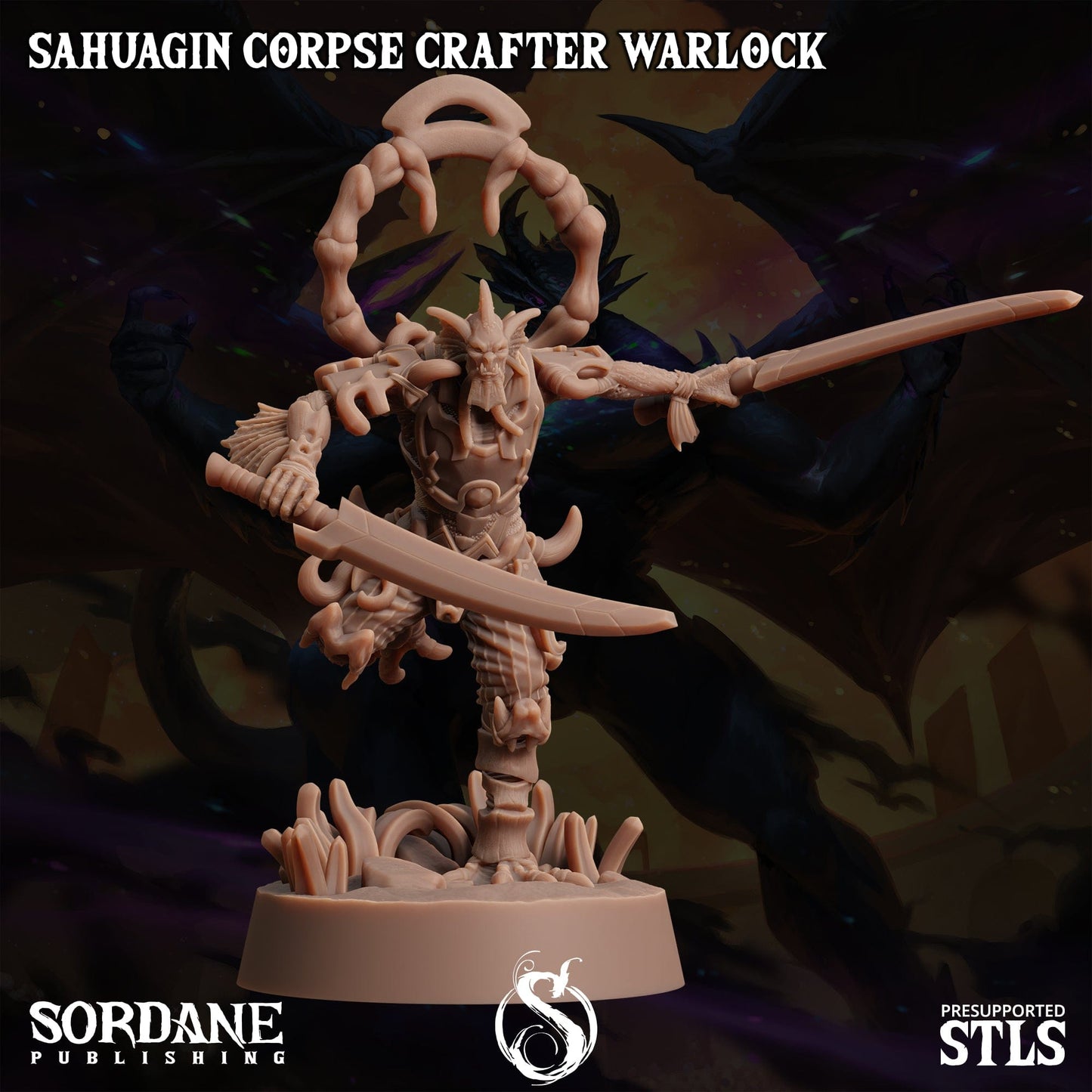 3D Printed Sordane Publishing Sahuagin Corpse Crafter Warlock Monster Mayhem II 28 32mm D&D - 3D Printing Boss 