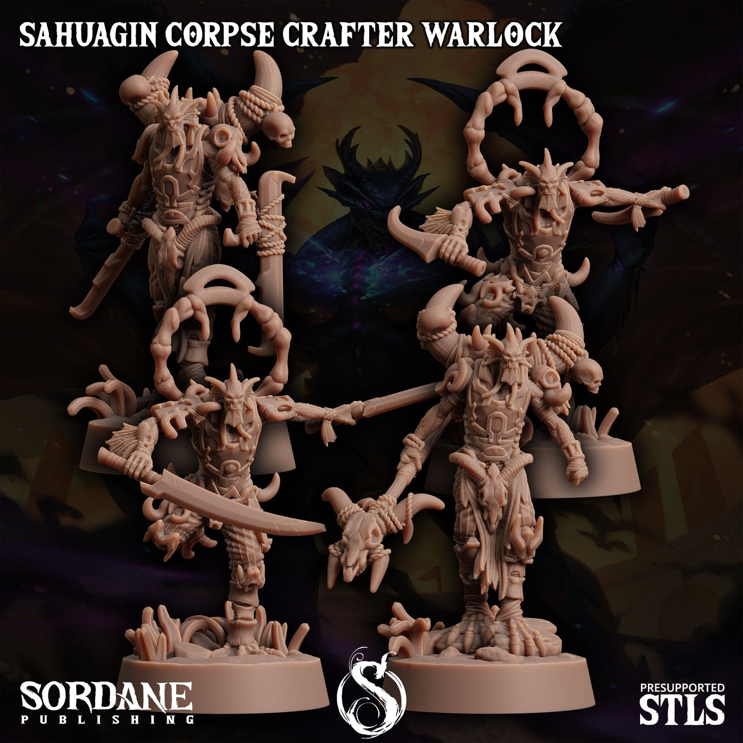 3D Printed Sordane Publishing Sahuagin Corpse Crafter Warlock Monster Mayhem II 28 32mm D&D - 3D Printing Boss 