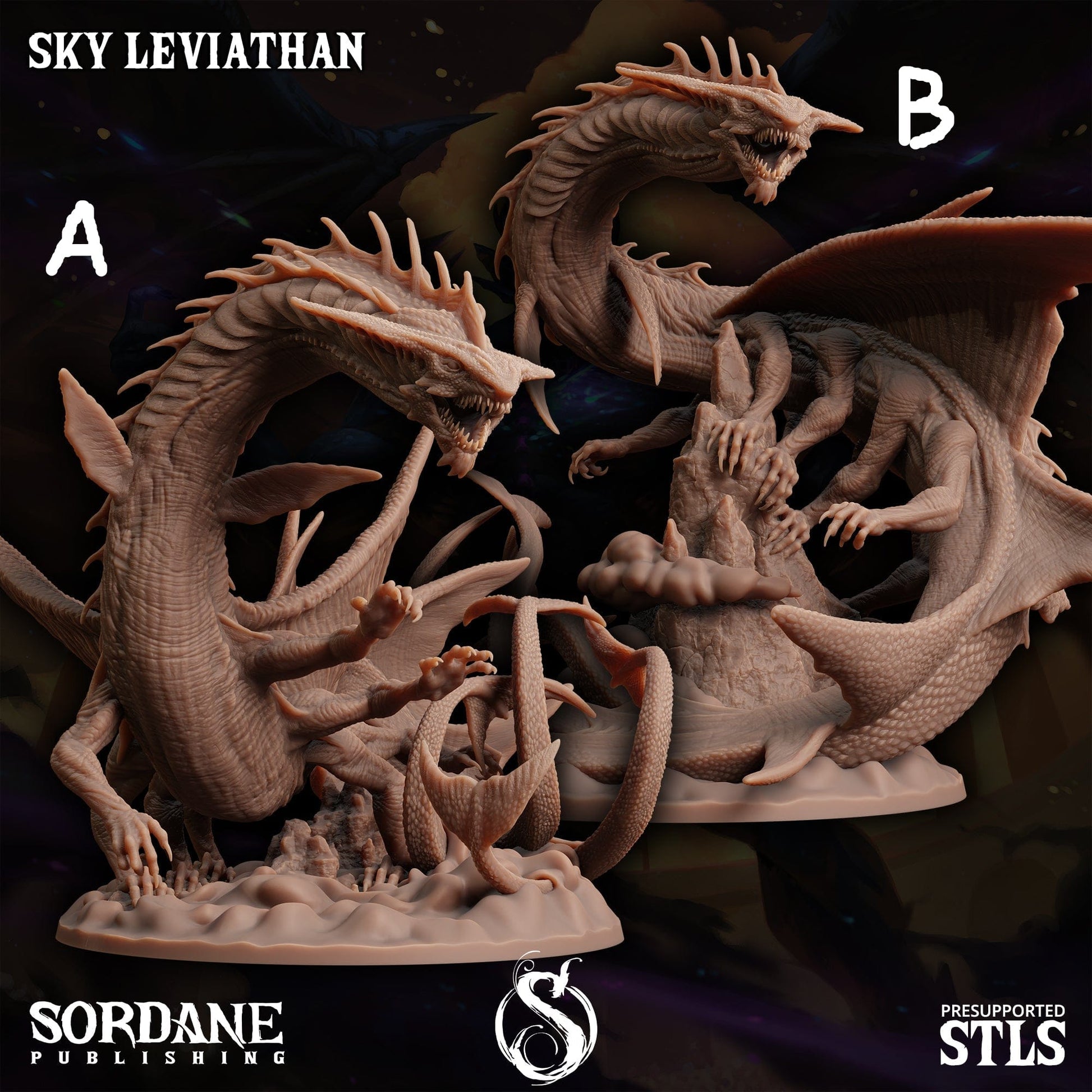 3D Printed Sordane Publishing Sky Leviathan Monster Mayhem II 28 32mm D&D - 3D Printing Boss 