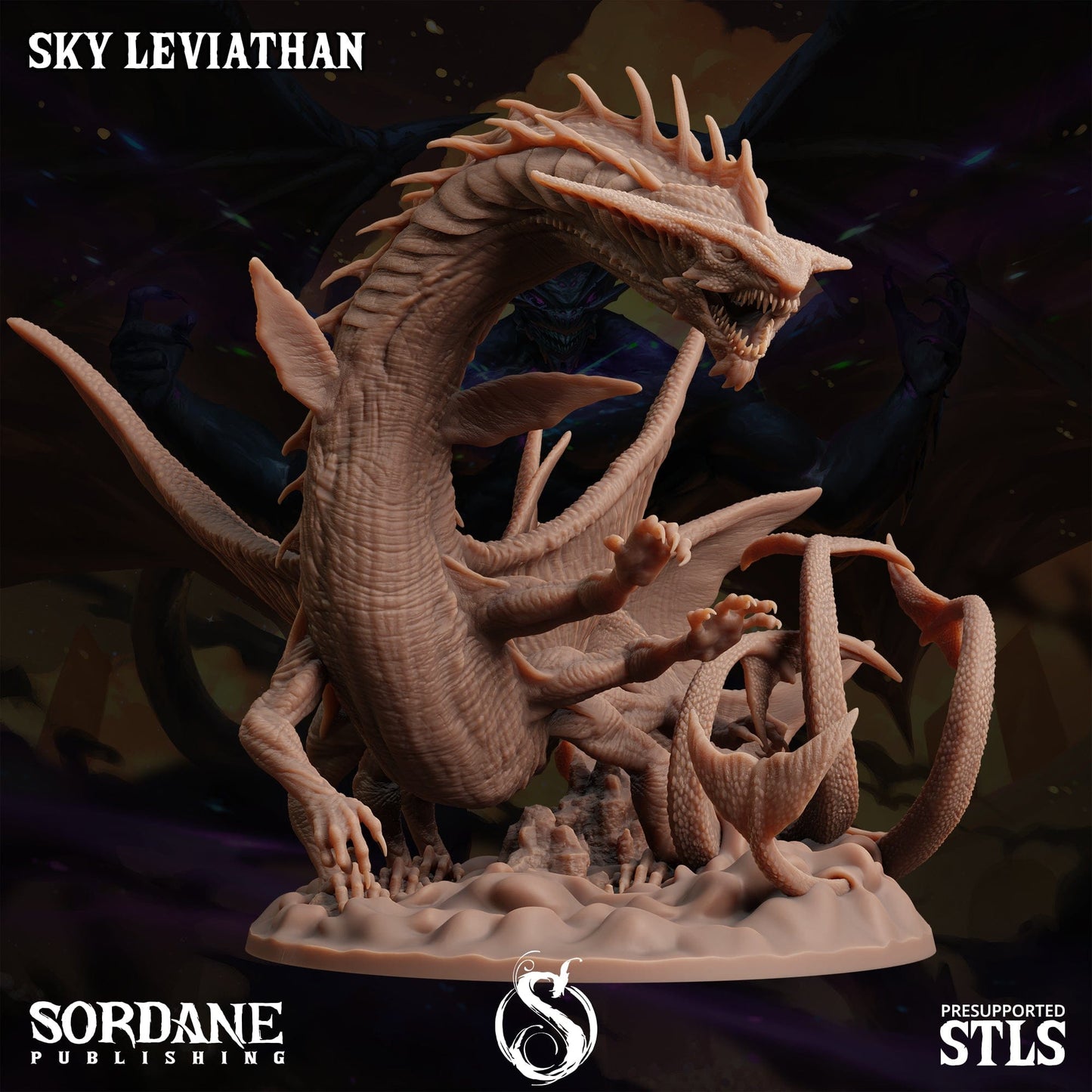 3D Printed Sordane Publishing Sky Leviathan Monster Mayhem II 28 32mm D&D - 3D Printing Boss 