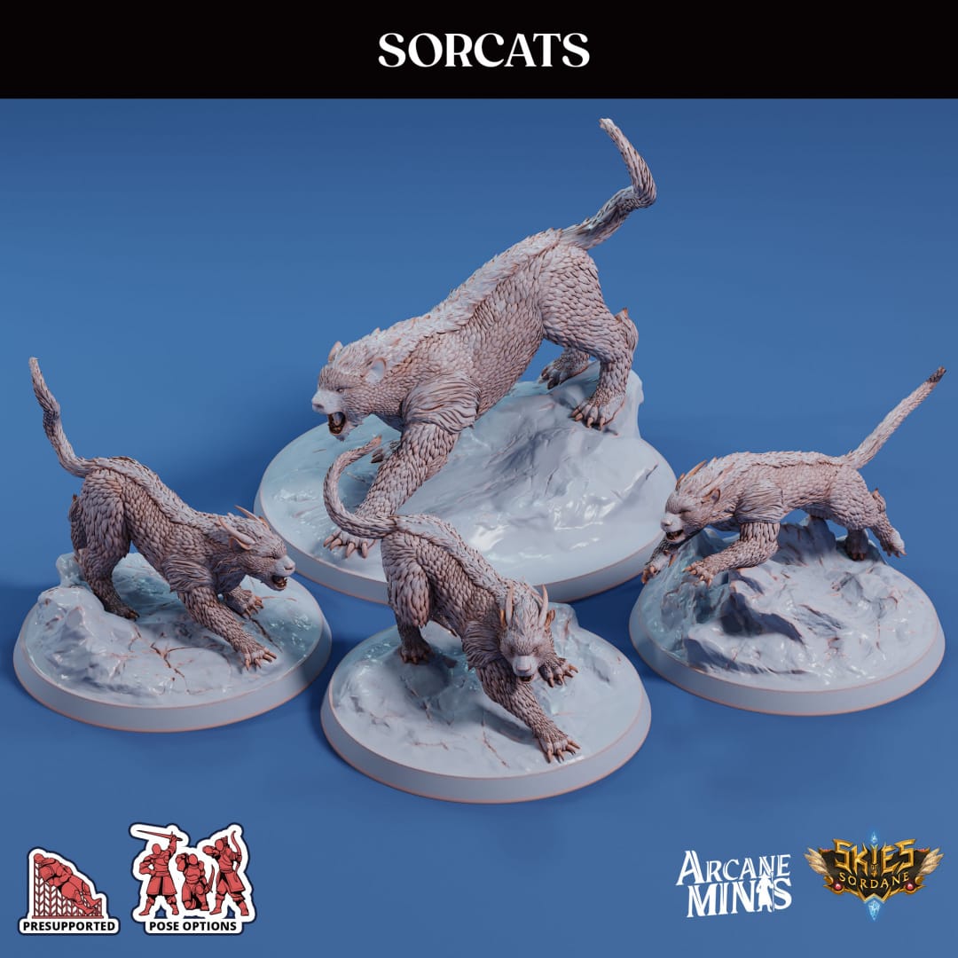 3D Printed Sordane Publishing Sorcats 28 32mm D&D - 3D Printing Boss 