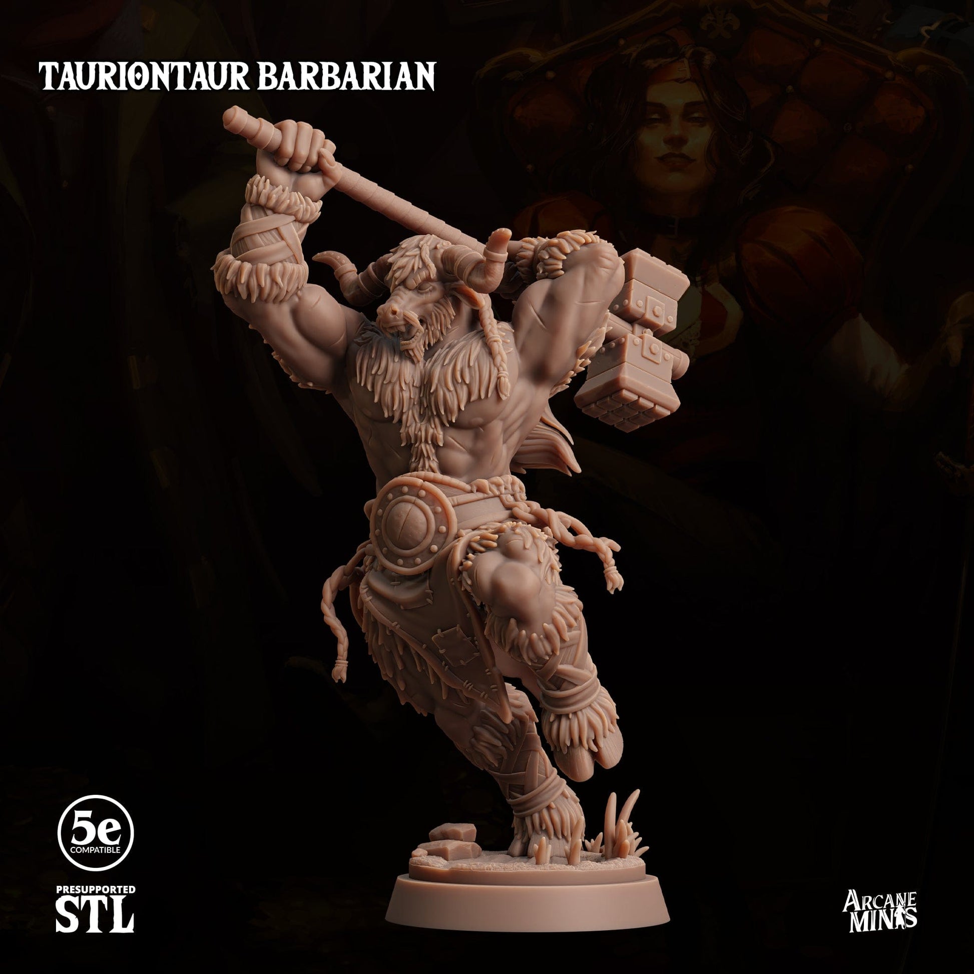 3D Printed Sordane Publishing Tauriontaur Barbarian 28 32mm D&D - 3D Printing Boss 
