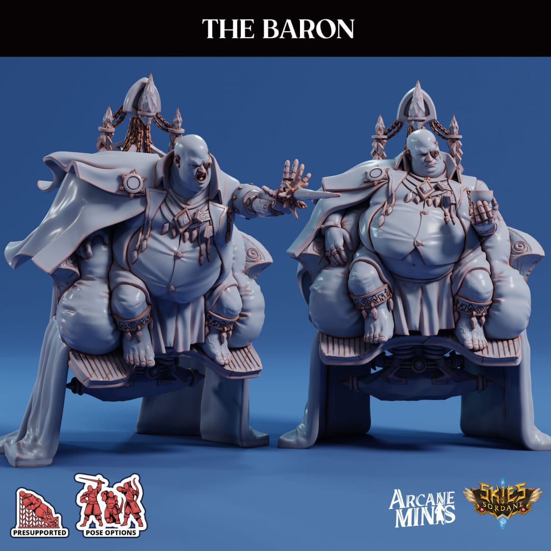 3D Printed Sordane Publishing The Baron 28 32mm D&D - 3D Printing Boss 
