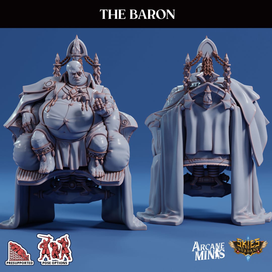 3D Printed Sordane Publishing The Baron 28 32mm D&D - 3D Printing Boss 
