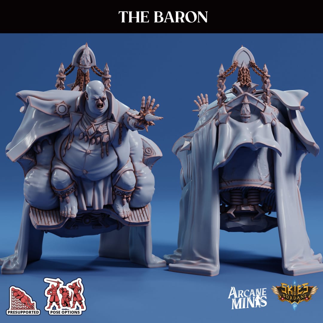 3D Printed Sordane Publishing The Baron 28 32mm D&D - 3D Printing Boss 