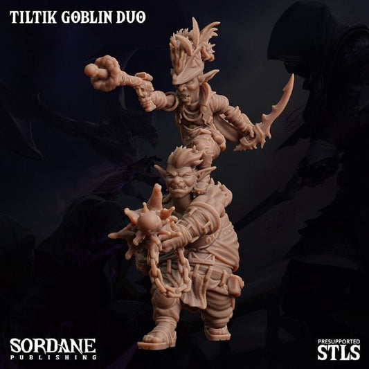 3D Printed Sordane Publishing Tiltik Goblin Duo The Unassembly Line 28 32mm D&D - 3D Printing Boss 
