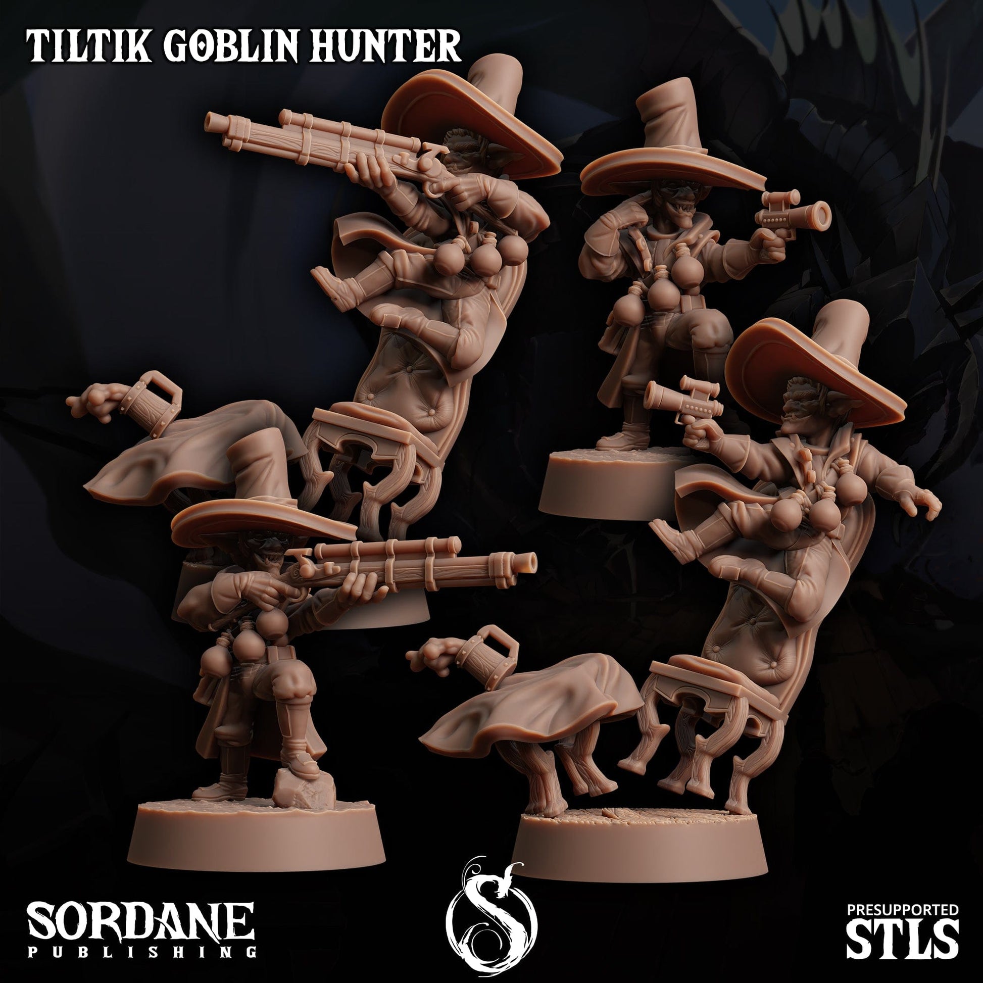 3D Printed Sordane Publishing Tiltik Goblin Hunter 28 32mm D&D - 3D Printing Boss 