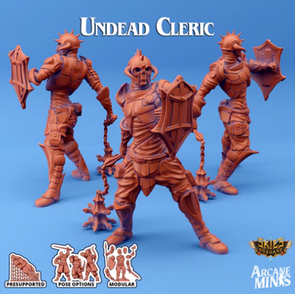 3D Printed Sordane Publishing Umiera Undead Cleric Cult of Umiera 28 32mm D&D - 3D Printing Boss 