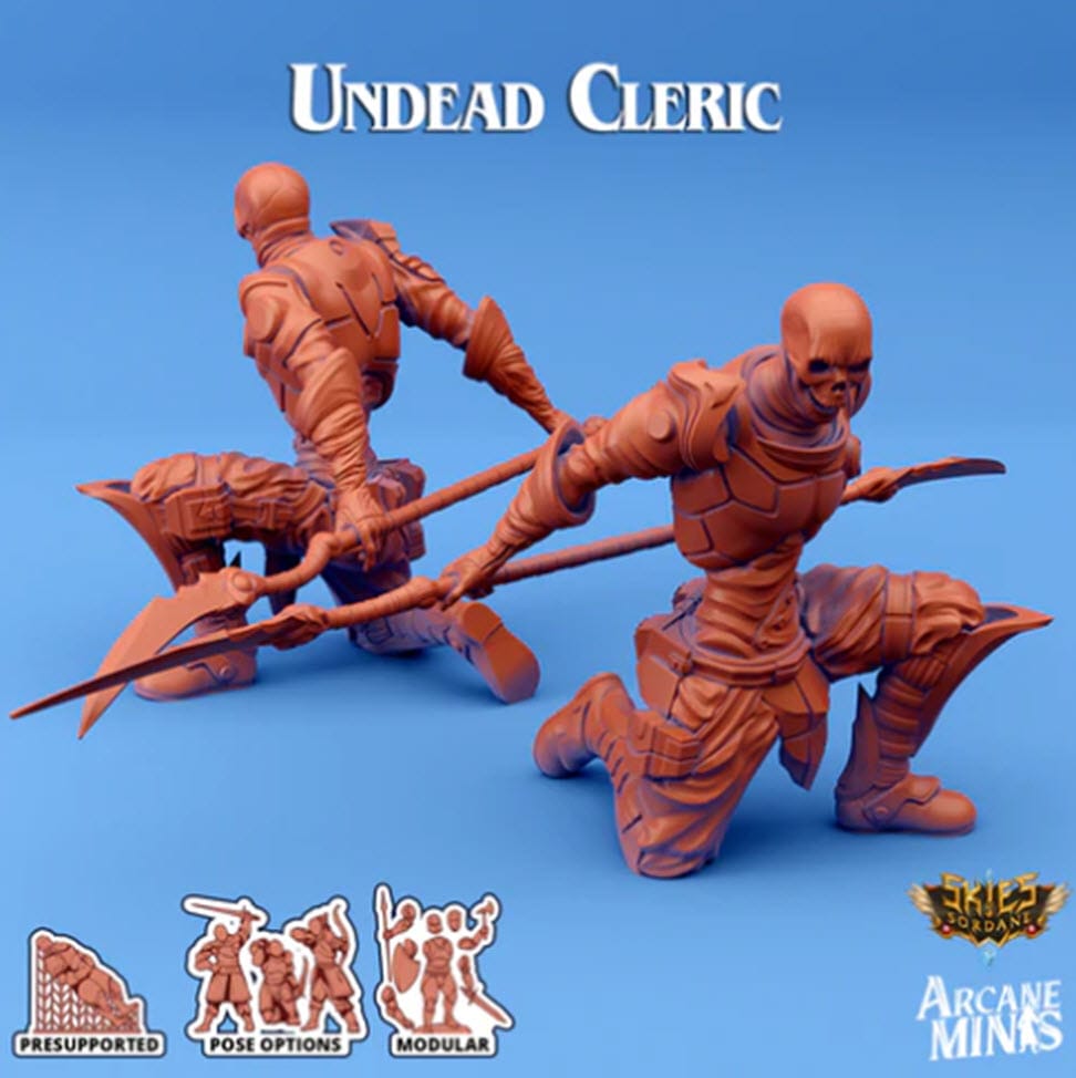 3D Printed Sordane Publishing Umiera Undead Cleric Cult of Umiera 28 32mm D&D - 3D Printing Boss 