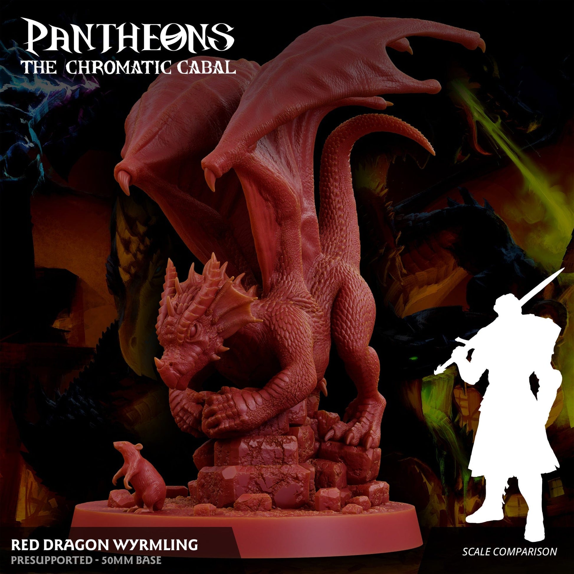 3D Printed Sordane Publishing Wyrmling Red Dragon Pantheons - The Chromatic Cabal 28 32mm D&D - 3D Printing Boss 
