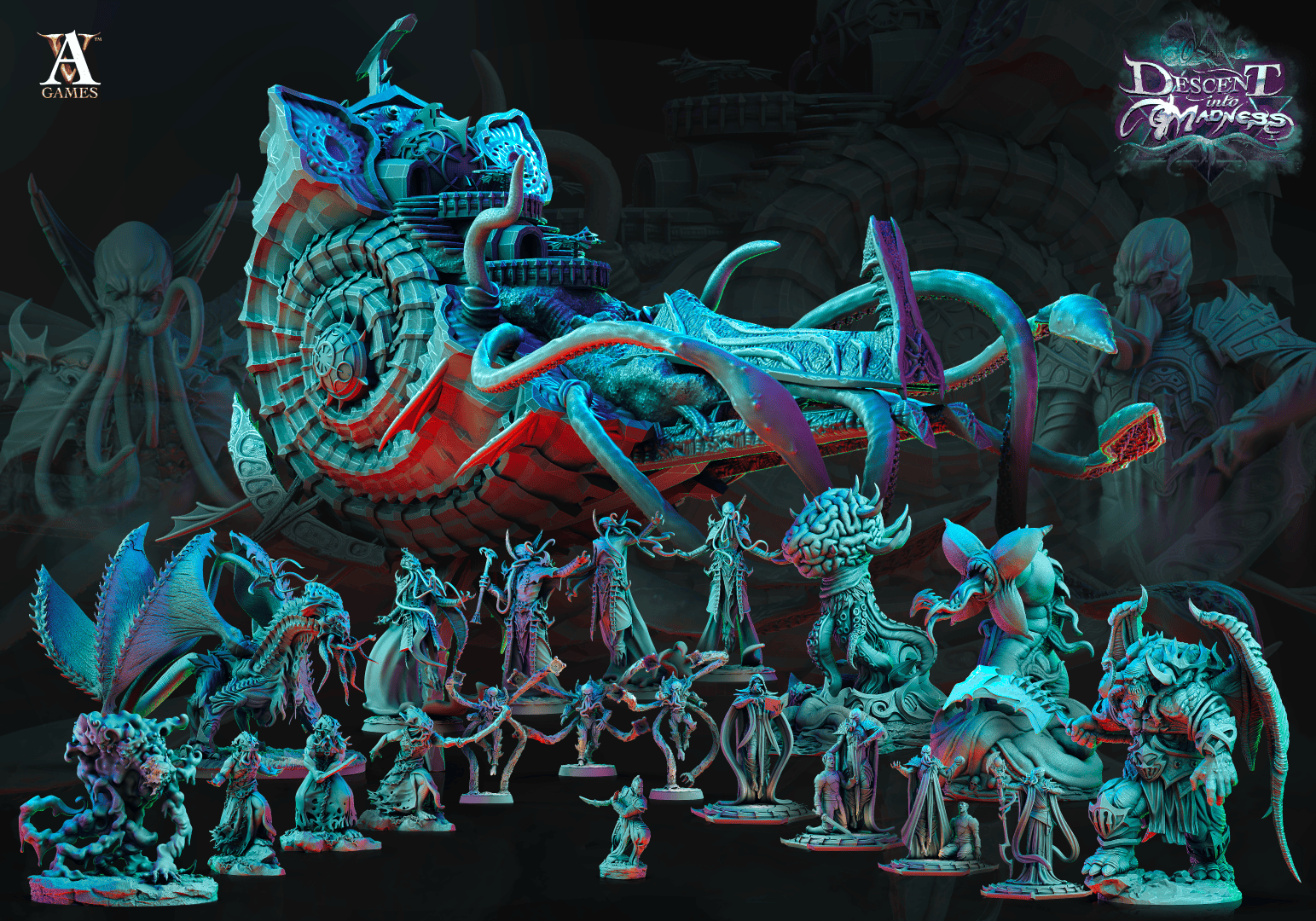 3DPrinted Archvillain Games Descent into Madness - Elder Brain 28mm 32mm D&D - 3D Printing Boss 