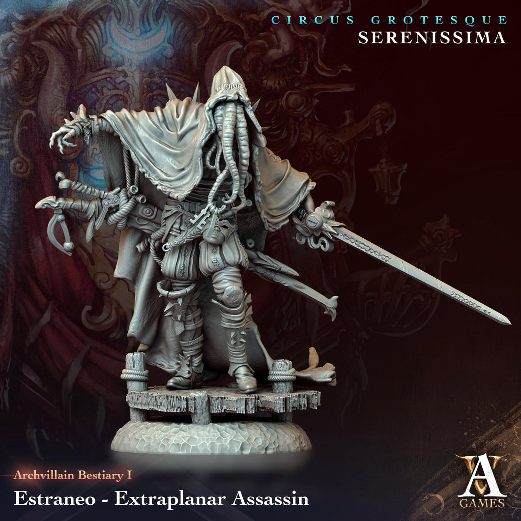 3D Printed Archvillain Games Archvillain Bestiary Vol. I Estraneo - Extraplanar Assasin 28 32mm D&D - Charming Terrain