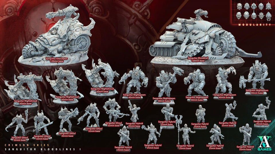 3D Printed Archvillain Games Sanguitor Bloodtrail Crimson Skies - Sanguitor Bloodlines Bloodright - Anathema 28 32mm D&D - Charming Terrain
