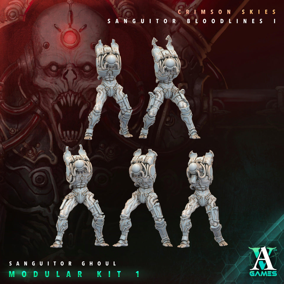 3D Printed Archvillain Games Sanguitor Ghouls Crimson Skies - Sanguitor Bloodlines Bloodright - Anathema 28 32mm D&D - Charming Terrain