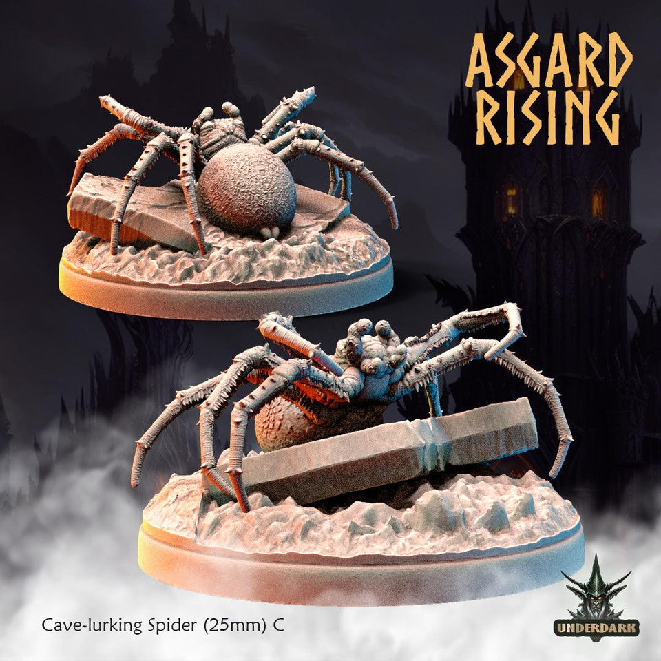 3D Printed Asgard Rising Cave-Lurking Spiders Set 1 28 32 mm Wargaming DnD - Charming Terrain