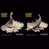3D Printed Asgard Rising Expedition Drakkar Ship Collision Set 28 32 mm Wargaming DnD - Charming Terrain