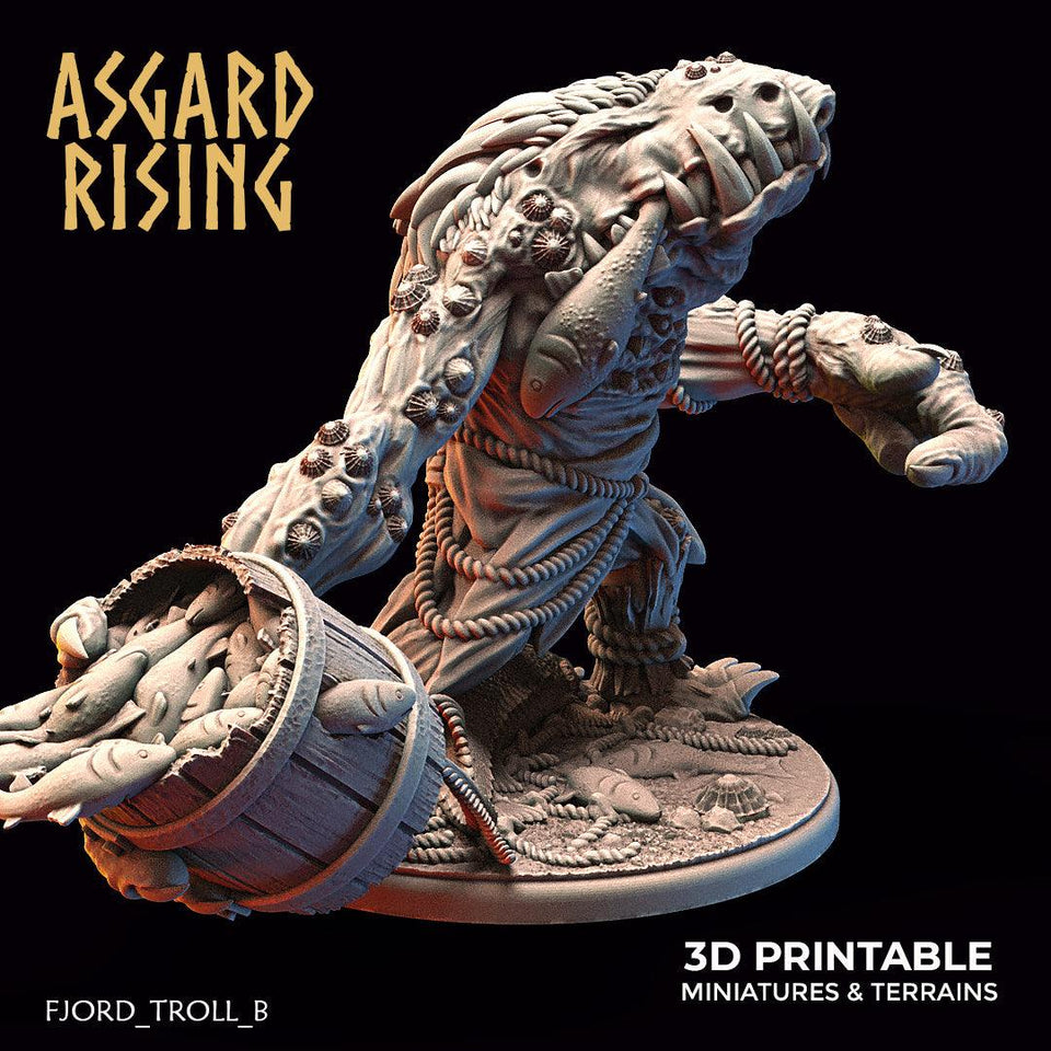 3D Printed Asgard Rising Fjord Troll Set 28 32 mm Wargaming DnD - Charming Terrain