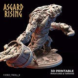 3D Printed Asgard Rising Fjord Troll Set 28 32 mm Wargaming DnD - Charming Terrain