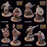 3D Printed Asgard Rising Midgard Viking Shieldman Set 28 32 mm Wargaming DnD - Charming Terrain