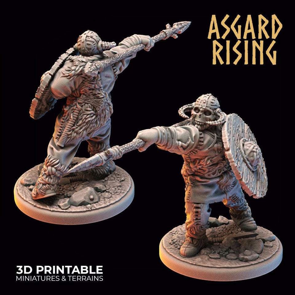 3D Printed Asgard Rising Midgard Viking Shieldman Set 28 32 mm Wargaming DnD - Charming Terrain