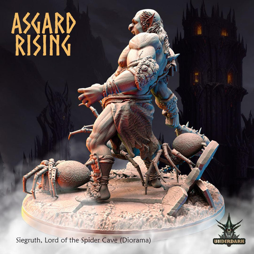 3D Printed Asgard Rising Siegruth Lord of the Spider Cave Diorama 28 32 mm Wargaming DnD - Charming Terrain
