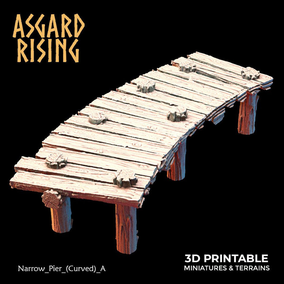 3D Printed Asgard Rising The Coastal Harbor Pier Set 28 32 mm Wargaming DnD - Charming Terrain