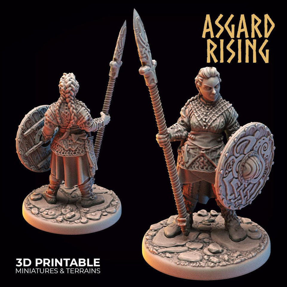 3D Printed Asgard Rising Viking Shieldmaidens Set 1 Viking Shieldmaidens Sets 28 32 mm Wargaming DnD - Charming Terrain