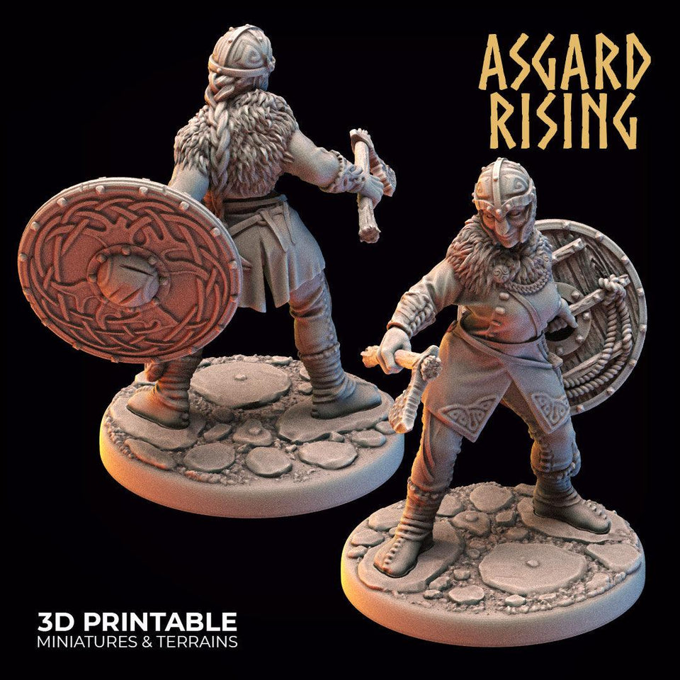 3D Printed Asgard Rising Viking Shieldmaidens Set 2 Viking Shieldmaidens Sets 28 32 mm Wargaming DnD - Charming Terrain