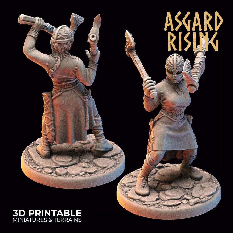 3D Printed Asgard Rising Viking Shieldmaidens Set 2 Viking Shieldmaidens Sets 28 32 mm Wargaming DnD - Charming Terrain