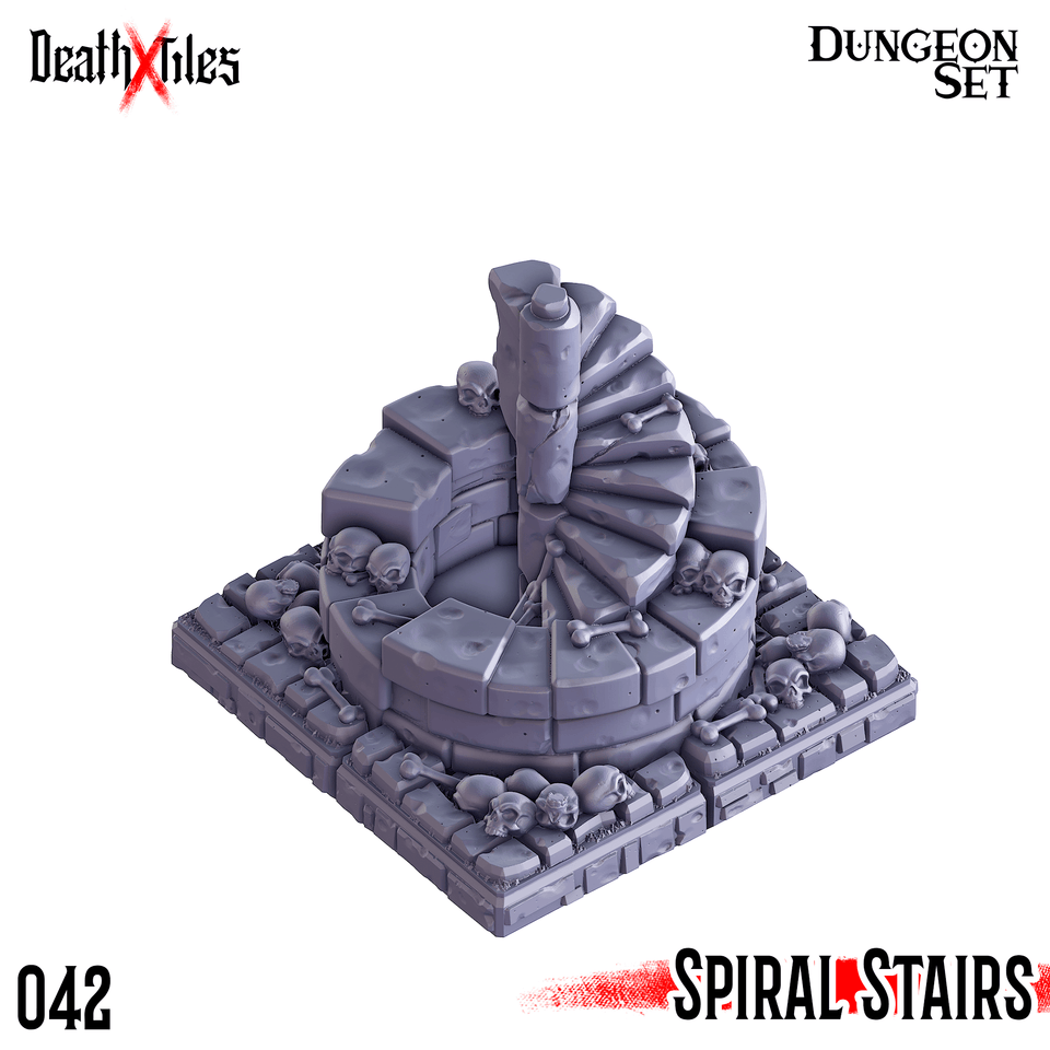 3D Printed Cast n Play Death x Tiles - Stairs Ramp Set 28mm 32mm D&D - Charming Terrain