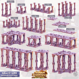 3D Printed Cast n Play Graveyard - Graveyard Modular Platforms Set 28mm 32mm D&D - Charming Terrain