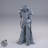 3D Printed Cast n Play Knight Statue 28mm 32mm D&D - Charming Terrain