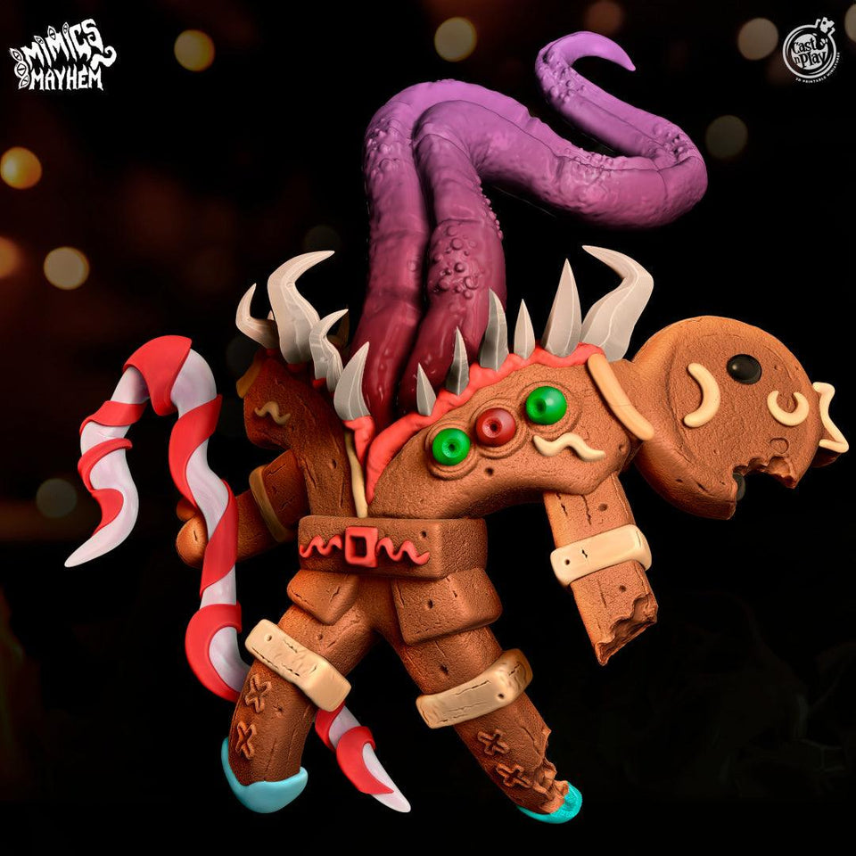 3D Printed Cast n Play Mimics Mayhem - GingerBread man mimic 28mm 32mm D&D - Charming Terrain