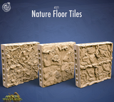 3D Printed Cast n Play Nature Floor Tiles Ancient Woodlands - 28mm 32mm D&D - Charming Terrain