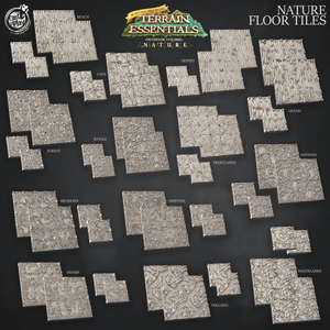 3D Printed Cast n Play Nature Floor Tiles Set Terrain Essentials Nature 28mm 32mm D&D - Charming Terrain