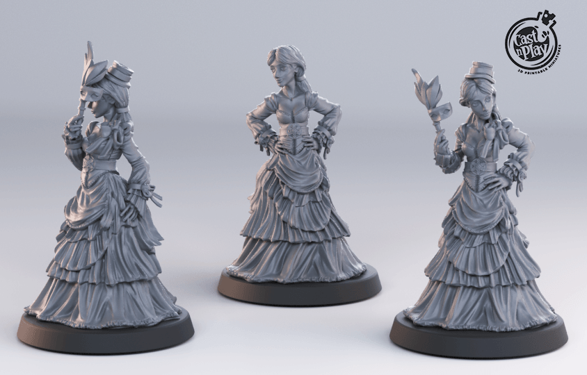 3D Printed Cast n Play Noble Female Townsfolk 28mm 32mm D&D - Charming Terrain