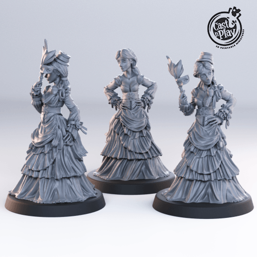 3D Printed Cast n Play Noble Female Townsfolk 28mm 32mm D&D - Charming Terrain