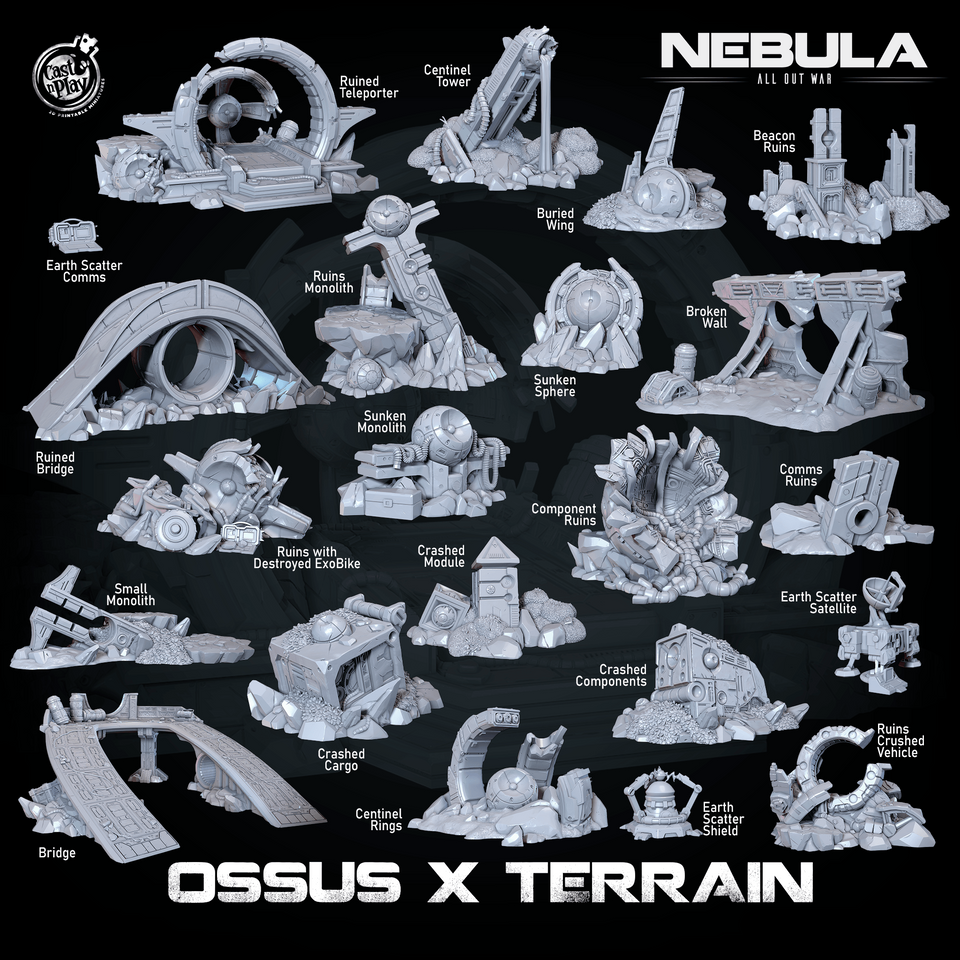 3D Printed Cast n Play Ossus X Terrain Nebula All Out War 28mm 32mm D&D - Charming Terrain