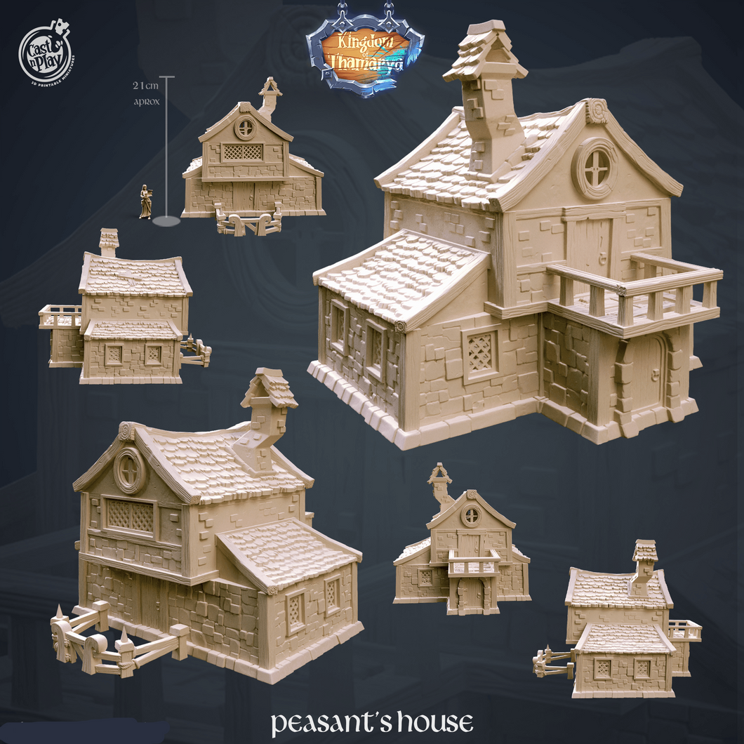 3D Printed Cast n Play Peasant's House Kingdom Of Thamarya 28mm 32mm D&D - Charming Terrain