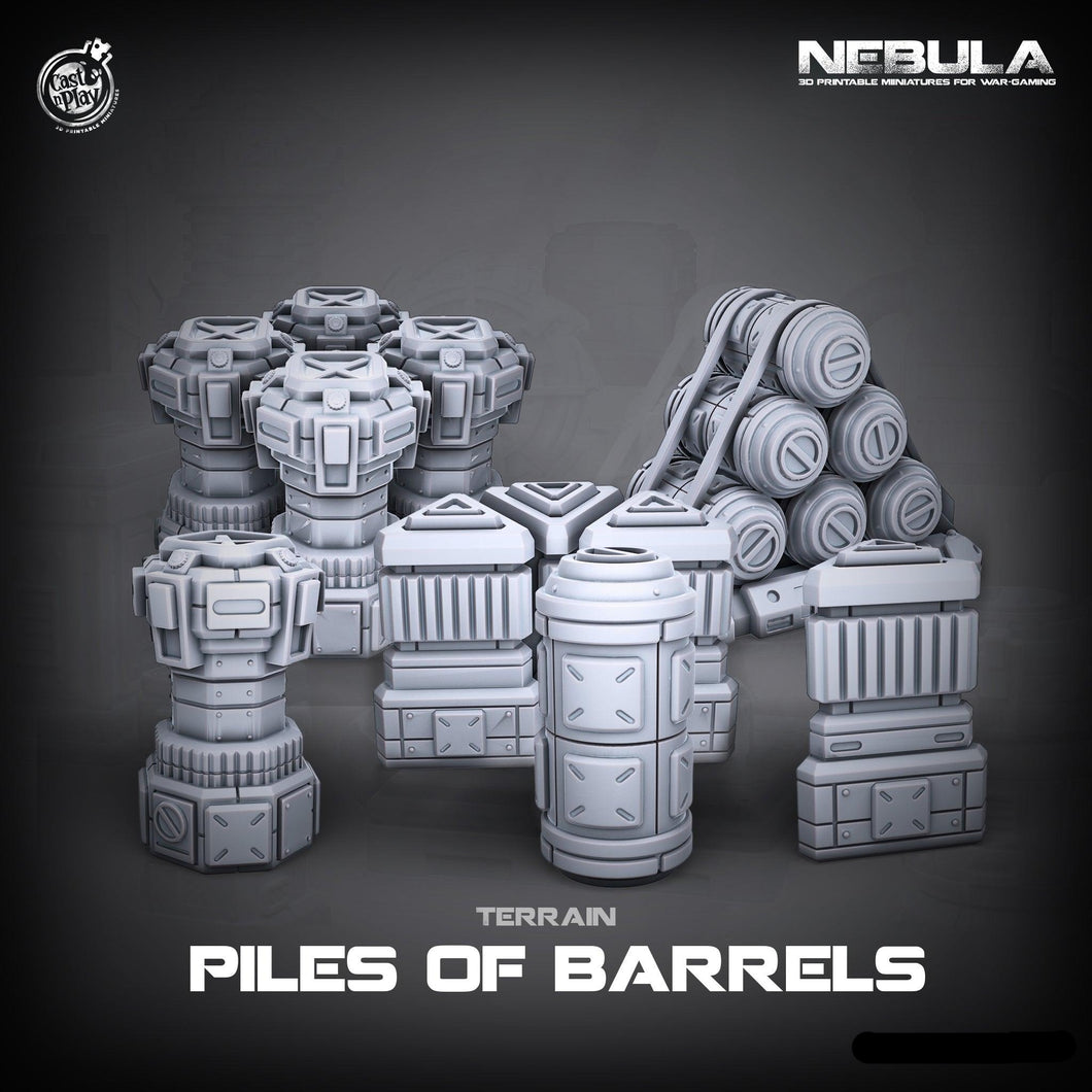 3D Printed Cast n Play Piles of Barrels Nebula Origins 28mm 32mm D&D - Charming Terrain