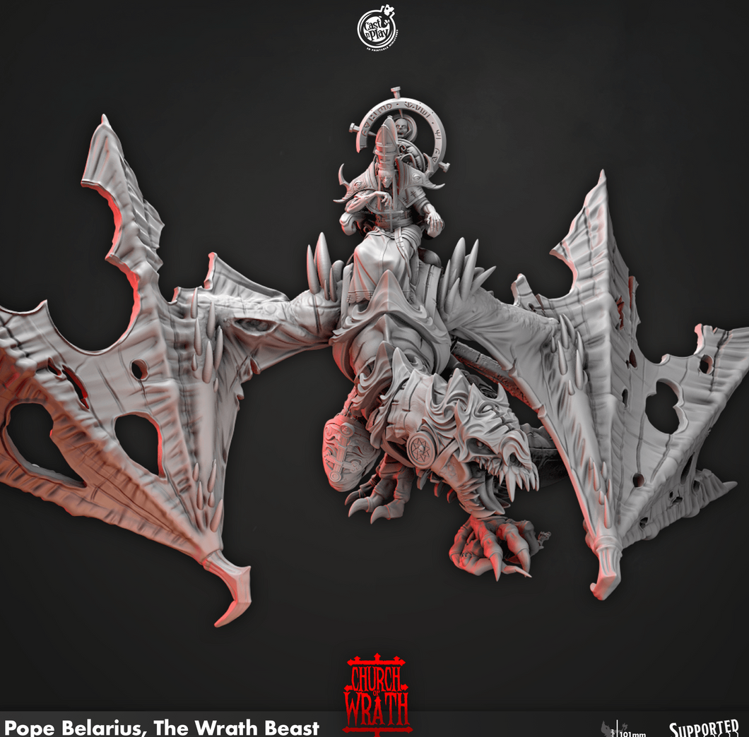 3D Printed Cast n Play Pope Belarius, The Wrath Beast Church of Wrath 28mm 32mm D&D - Charming Terrain