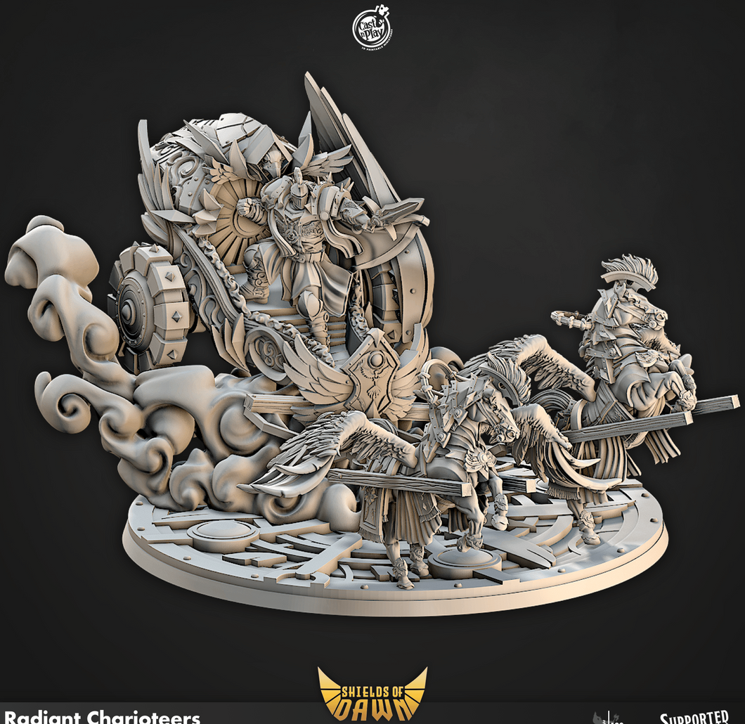 3D Printed Cast n Play Radiant Charioteers Shields of Dawn 28mm 32mm D&D - Charming Terrain